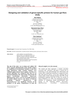 Designing and validation of genus-specific primers for human gut