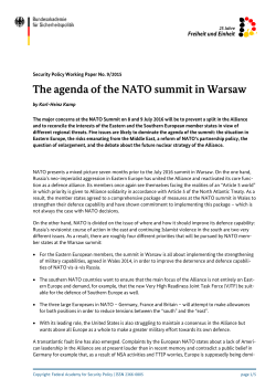 The agenda of the NATO summit in Warsaw