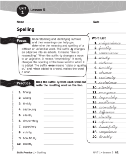 UNIT 1 Lesson 5 Spelling