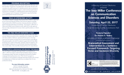 The Inez Miller Conference on Communication Sciences and