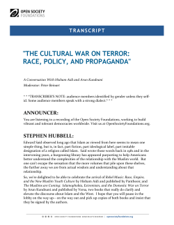 the cultural war on terror: race, policy, and propaganda