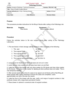 Pathology Division Purpose This procedure provides instructions for