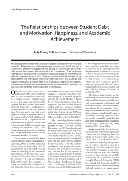 The Relationships between Student Debt and Motivation, Happiness
