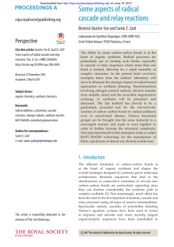 Some aspects of radical cascade and relay reactions
