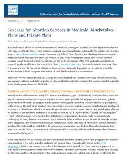 Coverage for Abortion Services in Medicaid, Marketplace Plans and