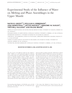 Experimental Study of the Influence of Water on