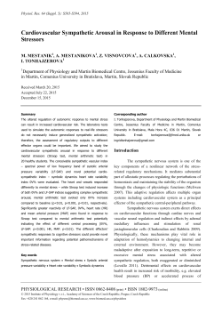 Cardiovascular Sympathetic Arousal in Response to Different