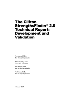 Technical Report - Gallup - StrengthsFinder 2.0