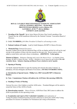 Agenda - Annual General Meeting - 7 June
