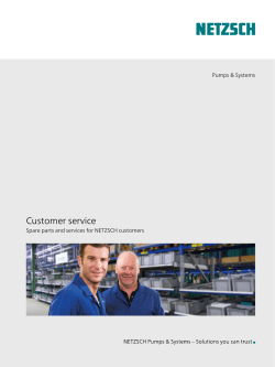 NETZSCH Spare Parts and Service