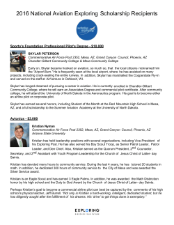 2016 National Aviation Exploring Scholarship Recipients