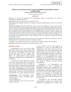 effect of acetylsalicylic acid on spermatogenesis in adult