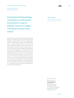 Cerebrospinal fluid physiology: visualization of cerebrospinal fluid