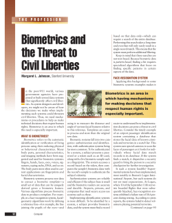 Biometrics and the threat to civil liberties - Computer