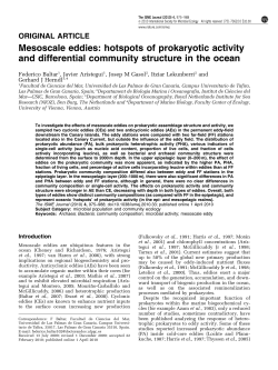 Mesoscale eddies: hotspots of prokaryotic activity and - ICM-CSIC
