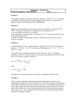 Problem 1. The magnetic moment of the Earth`s geocentric dipole is