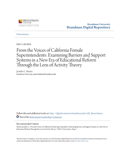 From the Voices of California Female Superintendents: Examining