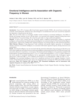 Emotional Intelligence and Its Association with Orgasmic Frequency