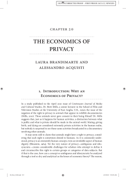 THE ECONOMICS OF PRIVACY