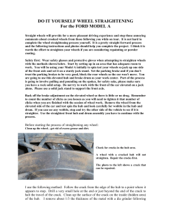 DO IT YOURSELF WHEEL STRAIGHTENING For the FORD MODEL A