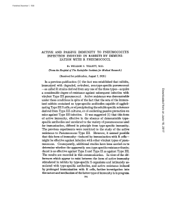 ACTIVE AND PASSIVE IMMUNITY TO PNEUMOCOCCUS