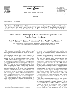 Polychlorinated biphenyls (PCBs) in marine organisms from four