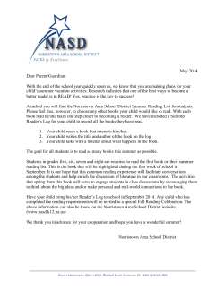 May 2014 Dear Parent/Guardian - Norristown Area School District