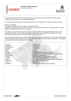 Living Blue: Marine Reserves Marine Foodweb Game I play this