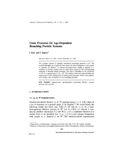 Limit Processes for Age-Dependent Branching Particle Systems