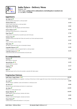 India Palace by Speedy Singh`s Delivery L.L.C: Delivery Menu