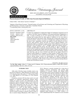 pdf - Pakistan Veterinary Journal