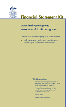 Financial Statement Kit - Family Court of Australia
