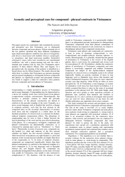 Acoustic and perceptual cues for compound