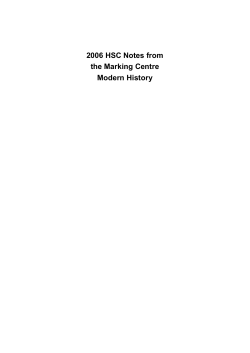 2006 Notes from the Marking Centre Modern History
