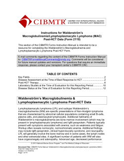 Post-HCT Data Form Instructions