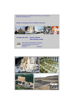 Applied mineralogy and non-metallic resources I