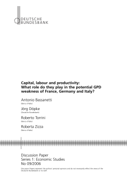 Capital, labour and productivity: What role do they