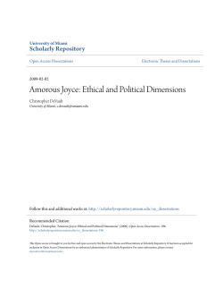 Amorous Joyce: Ethical and Political Dimensions