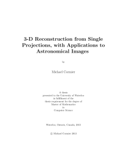 3-D Reconstruction from Single Projections, with