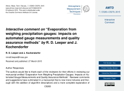 Interactive comment on &ldquo;Evaporation from weighing precipitation
