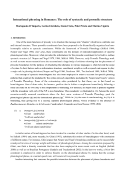 Intonational phrasing in Romance: The role of syntactic