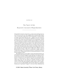 The &ldquo;Facts&rdquo; of Life: Beauvoir`s Account of Reproduction