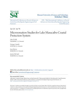 Microzonation Studies for Lake Maracaibo Coastal