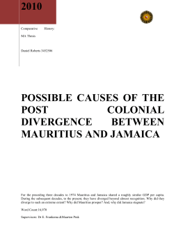 Possible causes of the post colonial divergence between Mauritius