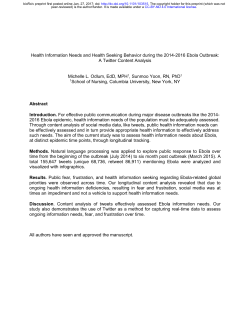 Health Information Needs and Health Seeking Behavior