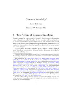 Common Knowledge - Harvey Lederman