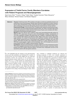 Expression of Trefoil Factor Family Members Correlates with Patient