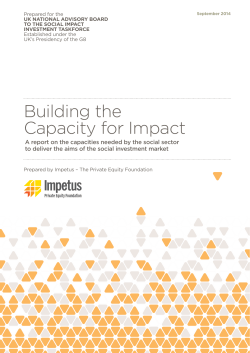 Building the Capacity for Impact - Impetus-PEF