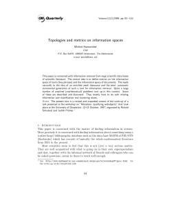 Topologies and metrics on information spaces