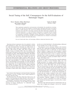 Social Tuning of the Self: Consequences for the Self